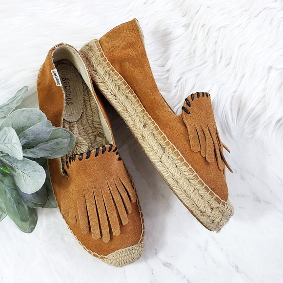 Soludos Shoes - Soludos Fringe Smoking Suede Tassel Loafer Flats